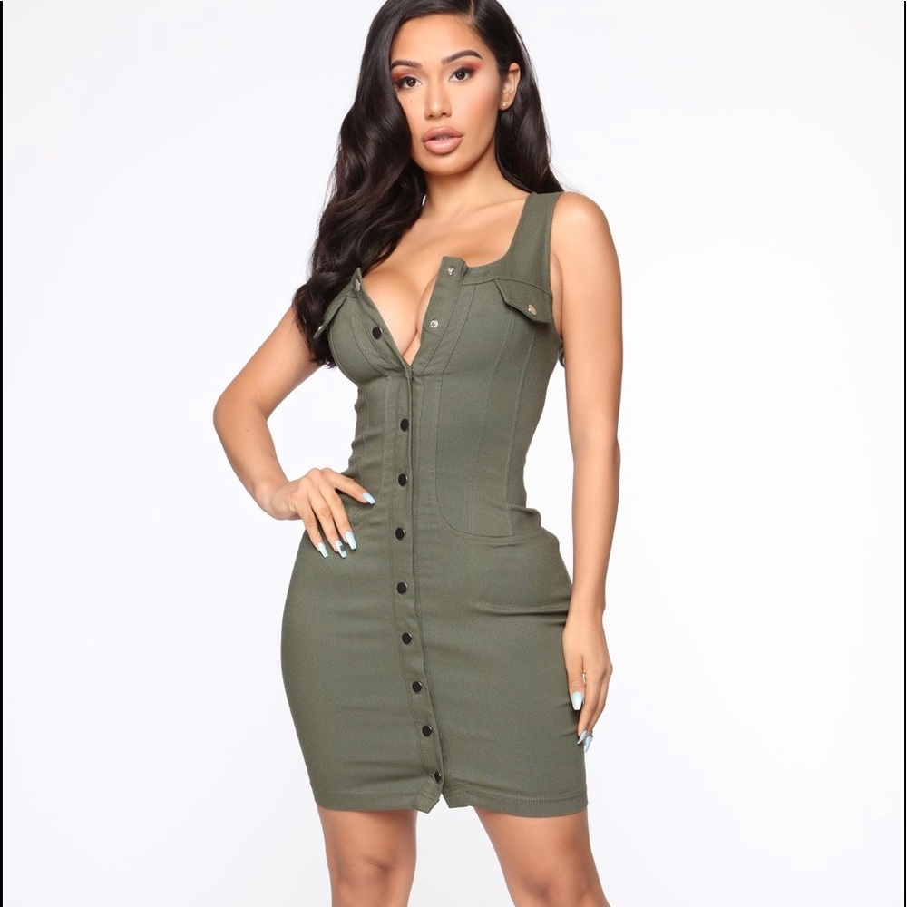 Olive green dress